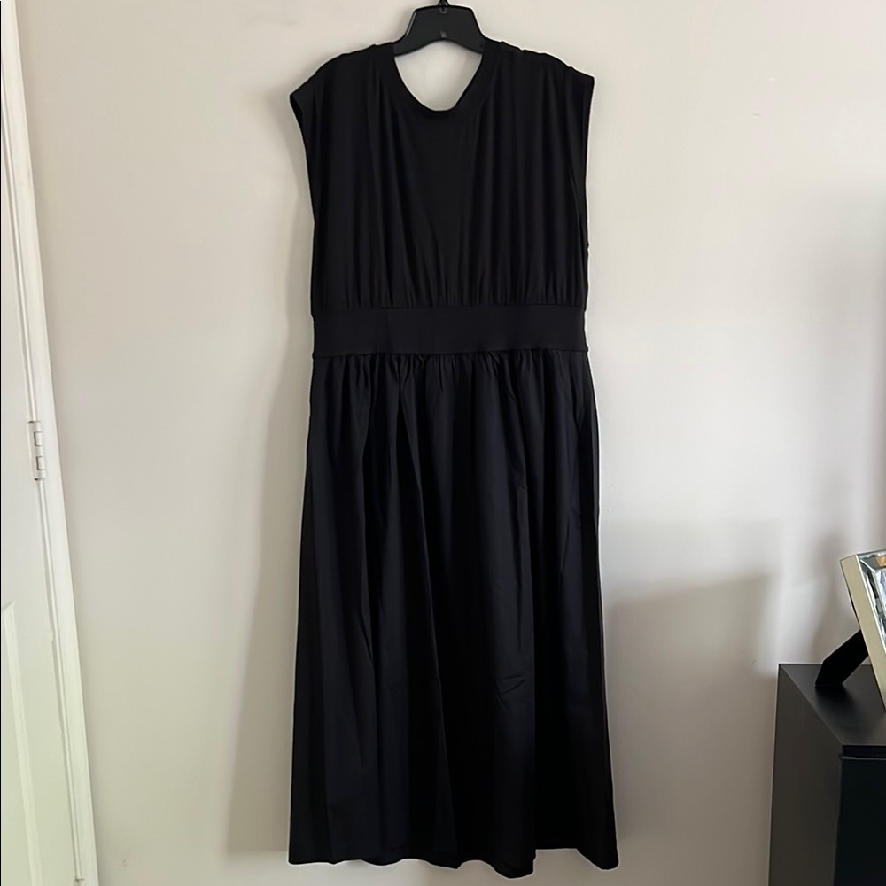 LOFT Black Pleated Maxi Sundress Size XXL Petite NWT